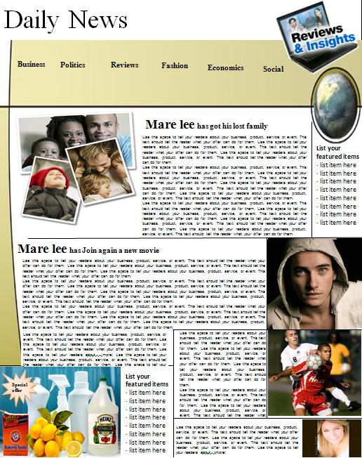 Newspaper Template For Word 2010